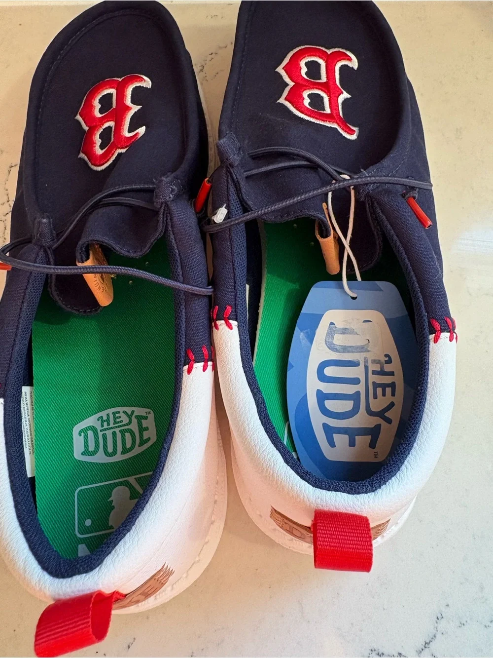 Hey Dude Men's 14 Boston Red Sox Navy Wally Funk MLB Baseball Casual Shoes NEW